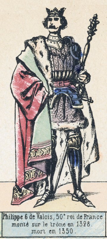 Philip VI of Valois, 50th King of France, ascended the throne in 1328, died in 1350 by French School