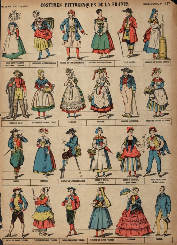 Picturesque costumes of France by French School