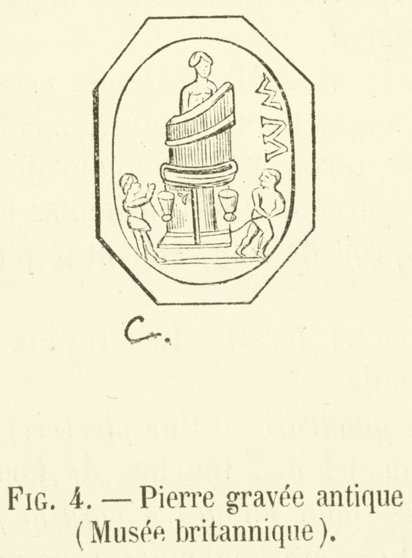 Ancient Engraved Stone, British Museum (engraving) by French School