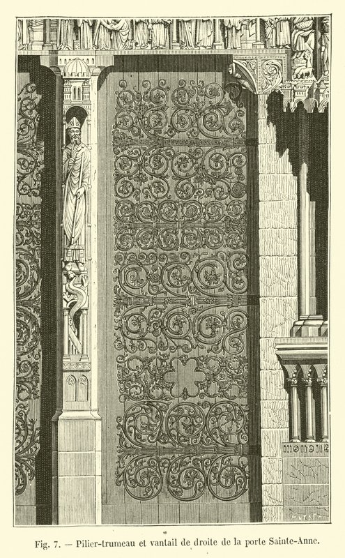 Pillar-Trumeau and Right Leaf of the Sainte-Anne Door by French School