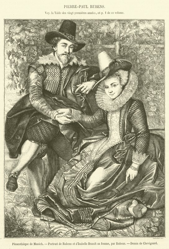 Pinacotheque of Munich, Portrait of Rubens and his wife Isabelle Brandt by French School