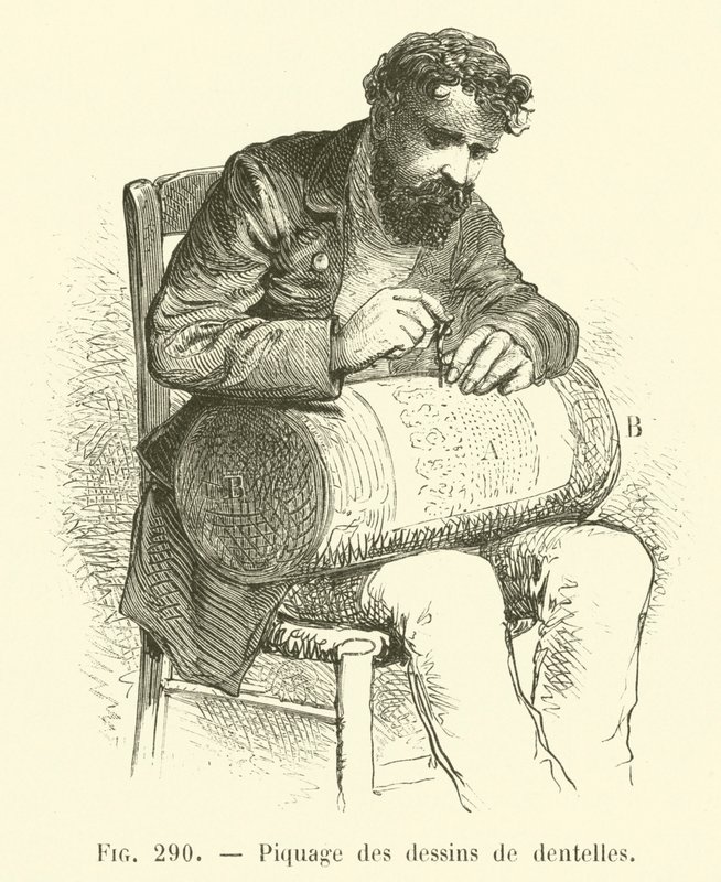 Lace Design Pricking (engraving) by French School