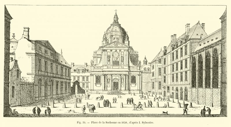 Place de la Sorbonne in 1650, after I. Sylvestre by French School
