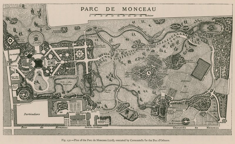 Plan of the Parc de Monceau (1718) (executed by Carmontelle for the Duke of Orleans) by French School