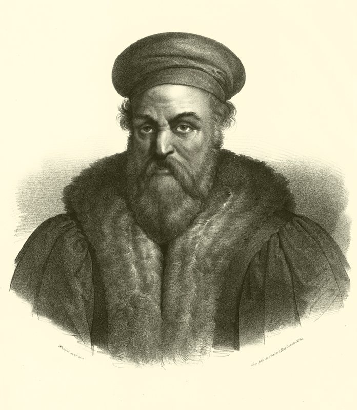 Polidoro da Caravaggio, Portrait (engraving) by French School