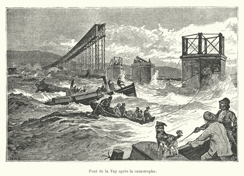 Tay Bridge after the Disaster by French School