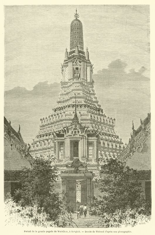 Portal of the Great Pagoda of Wat-Chan, in Bangkok by French School