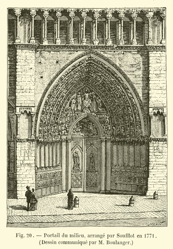 Middle Portal, Arranged by Soufflot in 1771, Drawing Communicated by M. Boulanger by French School