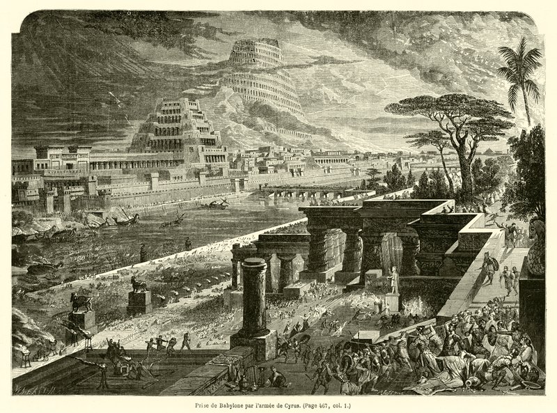 Capture of Babylon by the Army of Cyrus by French School