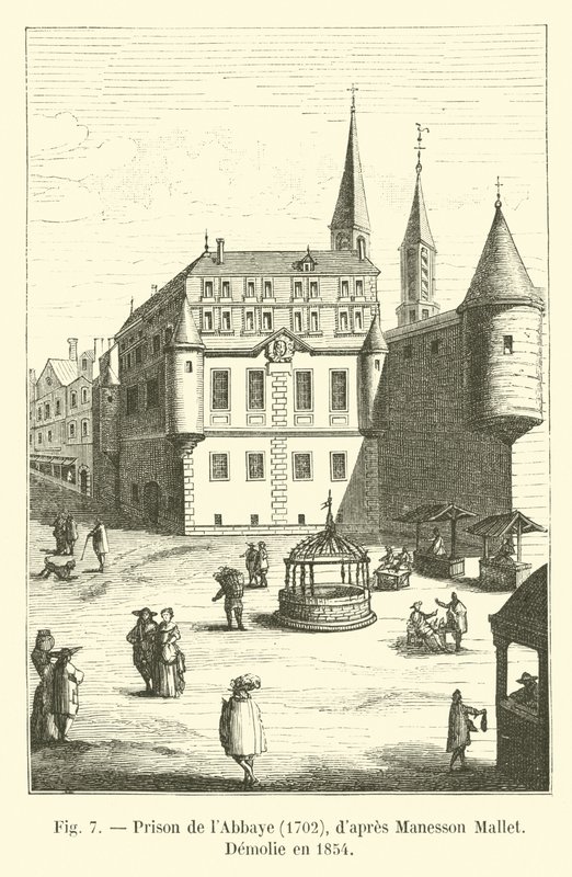 Prison of the Abbey, 1702, after Manesson Mallet, Demolished in 1854 by French School