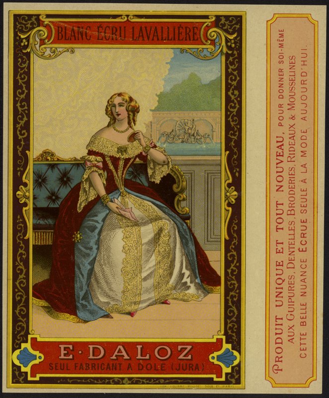 Product Label with an Image of a Well Dressed Woman by French School