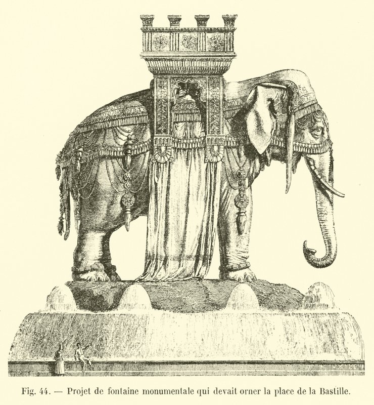 Project for a Monumental Fountain that was to Adorn the Place de la Bastille by French School