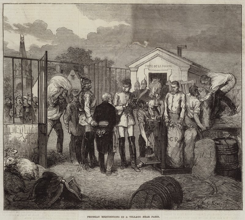 Prussian Requisitions in a Village Near Paris by French School