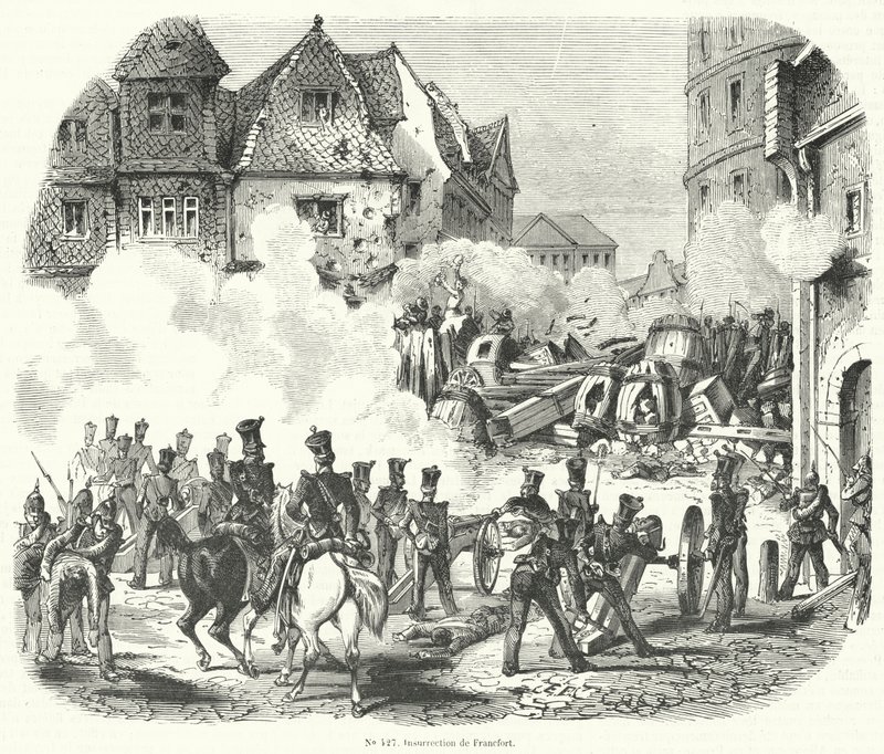 Rebellion in Frankfurt, Germany, September 1848 by French School