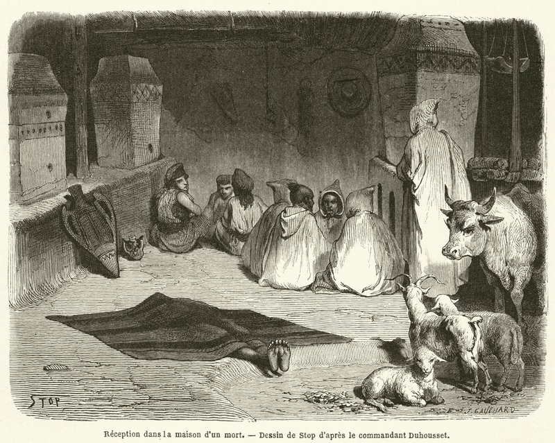 Reception in the house of a dead man by French School