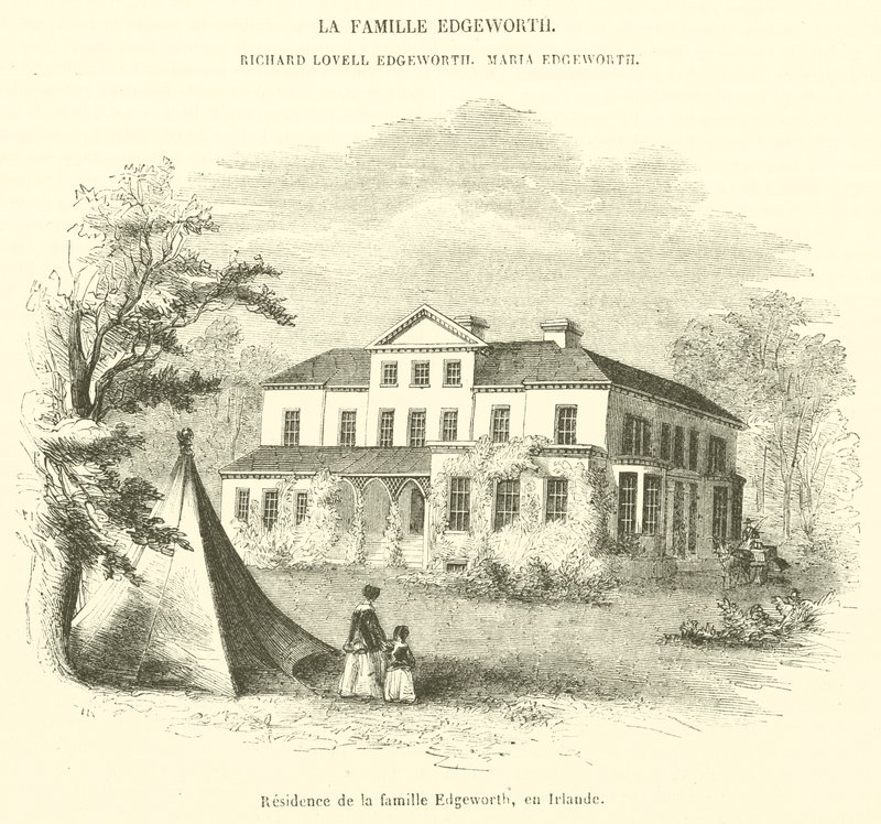 Residence of the Edgeworth Family, Ireland (engraving) by French School