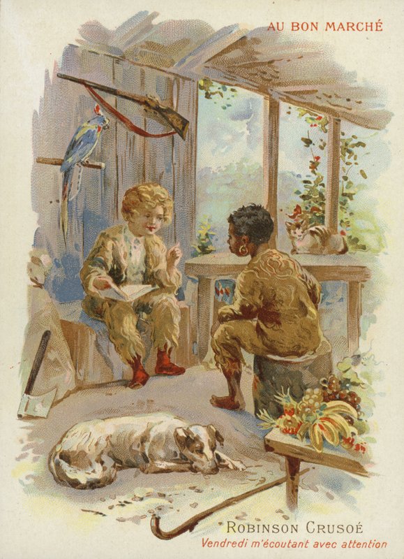 Robinson Crusoe and Man Friday by French School