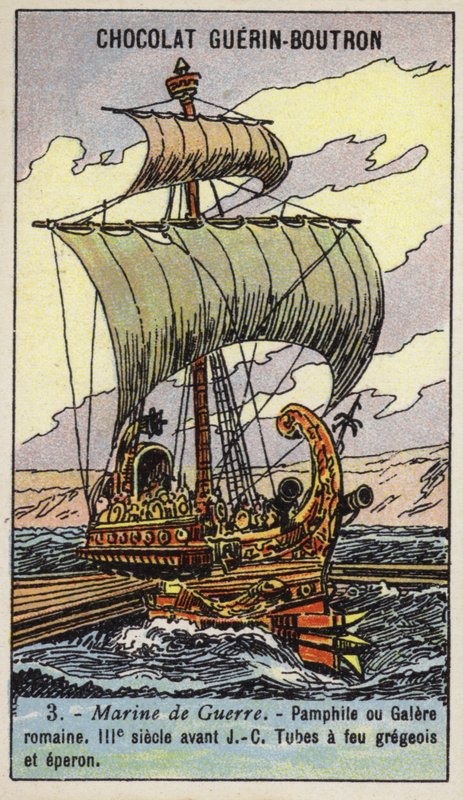 Roman galley, 3rd Century BC by French School