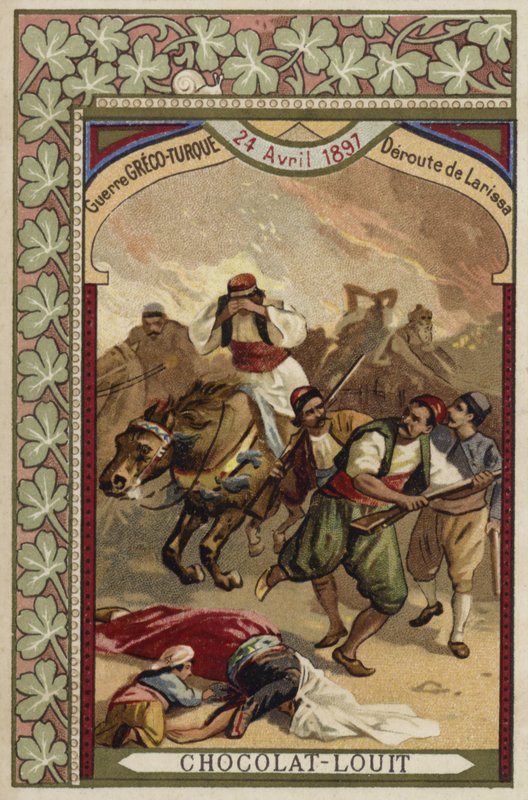 Rout of the Greeks at Larissa, Greco-Turkish War, 24 April 1897 by French School