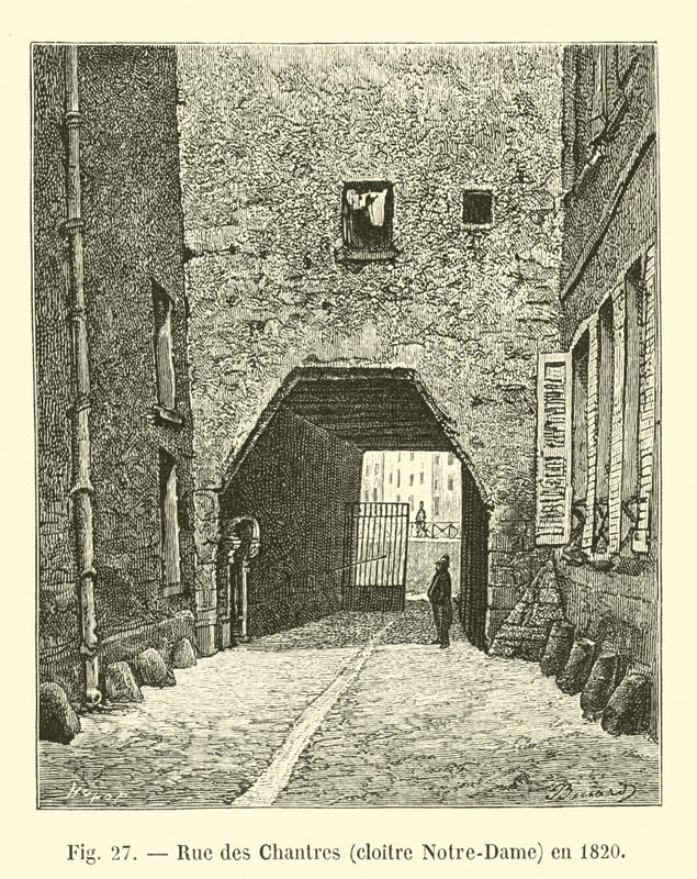 Rue des Chantres, Cloister Notre-Dame, in 1820 by French School