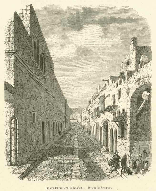 Street of the Knights, in Rhodes by French School
