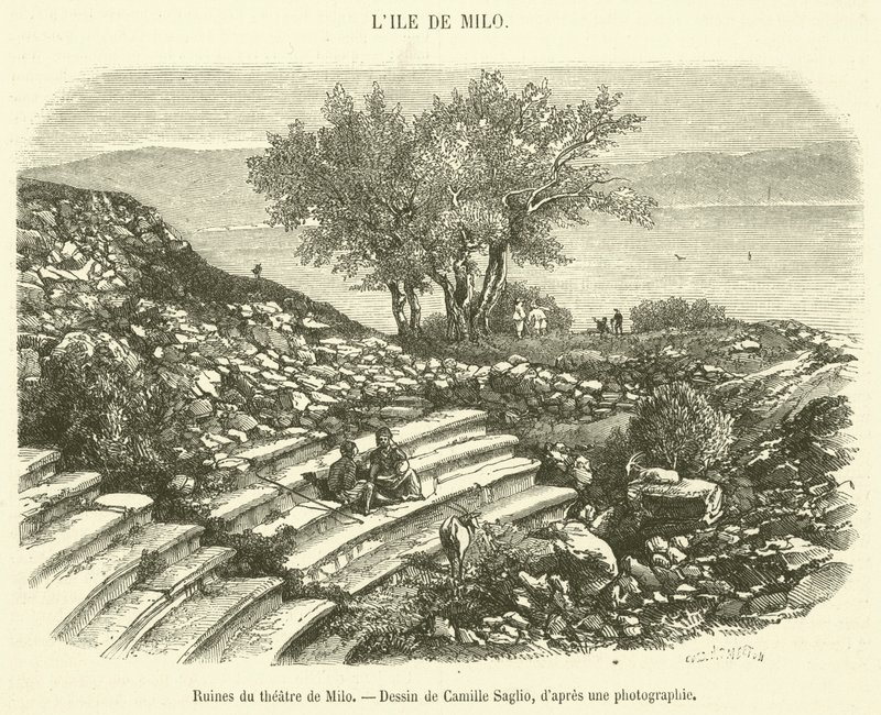 Ruins of the theater of Milo by French School