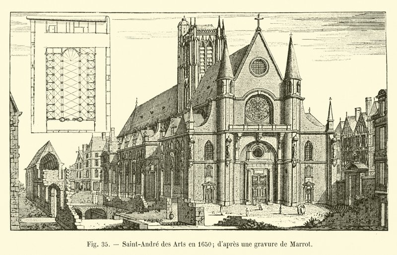 Saint-Andre des Arts in 1650; after an engraving by Marrot by French School