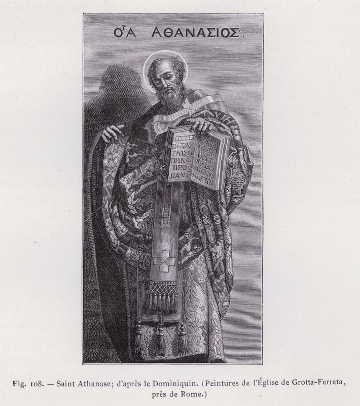 Saint Athanasius; after Domenichino, Paintings of the Church of Grotta-Ferrata, near Rome (engraving) by French School