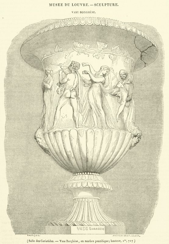 Hall of the Caryatids, Borghese Vase, in Pentelic marble, height, 1m, 717 by French School
