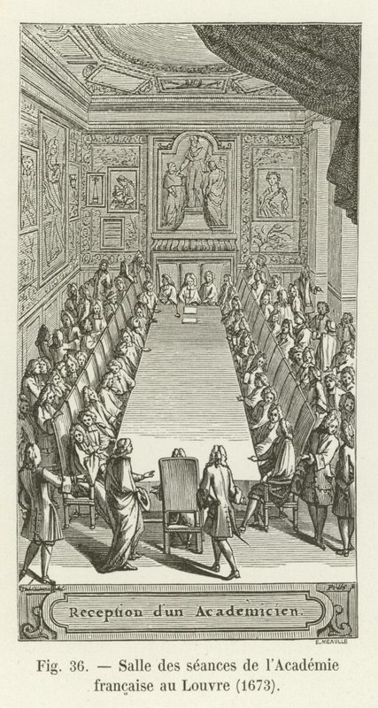 Meeting room of the French Academy at the Louvre, 1673 by French School