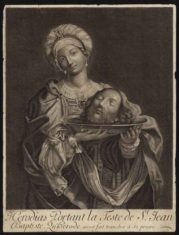 Salome carrying the head of St John the Baptist on a plate by French School