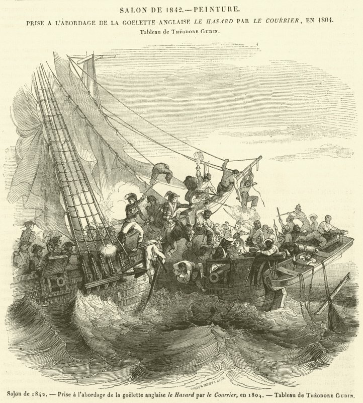 Salon of 1842, Capture of the English schooner the Hazard by the Courier, in 1804 by French School