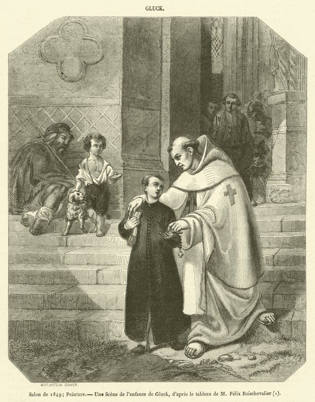 Salon of 1849, Painting, A Scene from the Childhood of Gluck (engraving) by French School