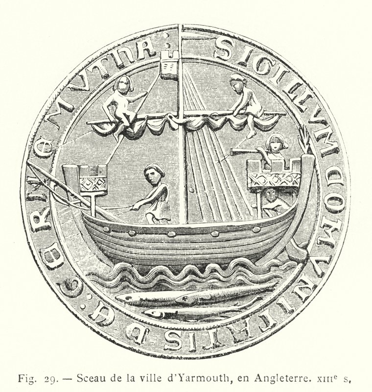 Seal of the city of Yarmouth, England, 13th century by French School