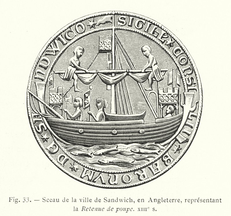 Seal of the Town of Sandwich, England, Representing the Stern Retention, 13th Century by French School