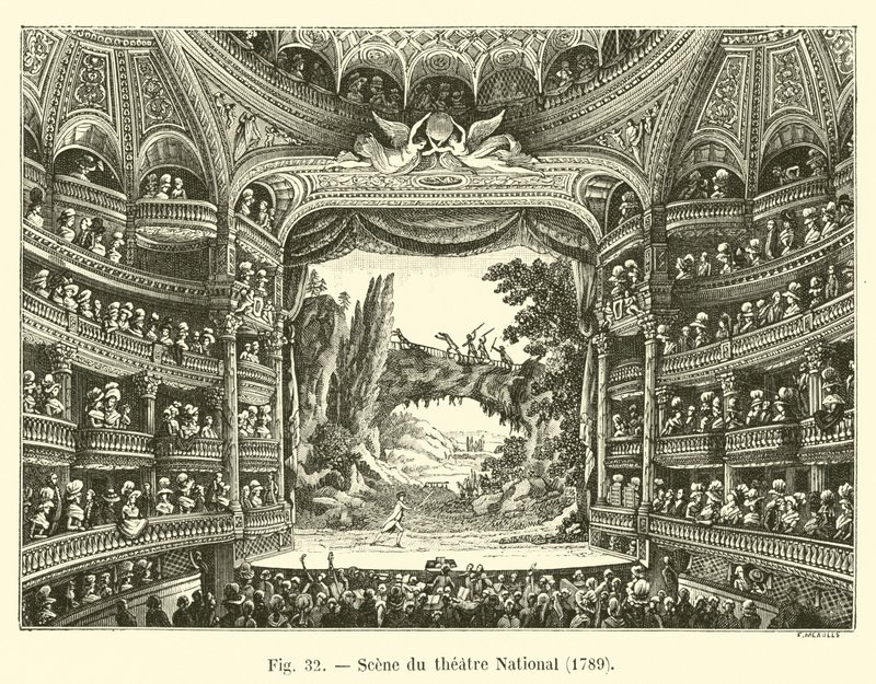 Scene from the National Theater, 1789 by French School