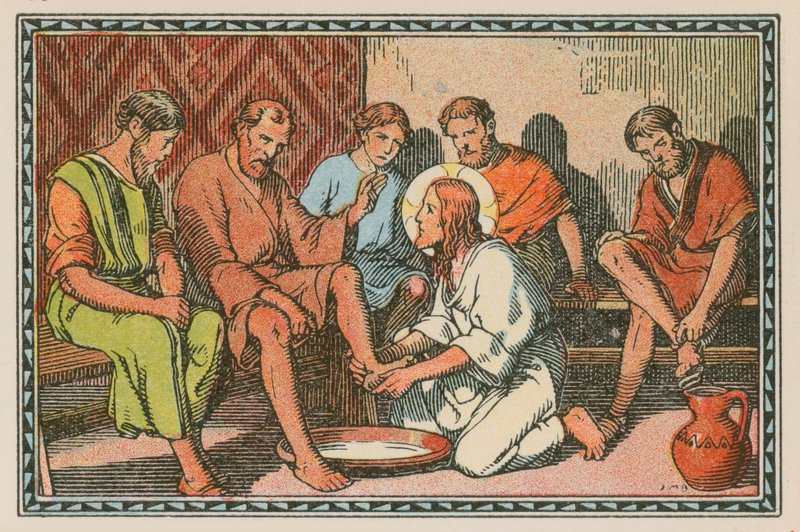 Scene from the Life of Jesus (coloured engraving) by French School