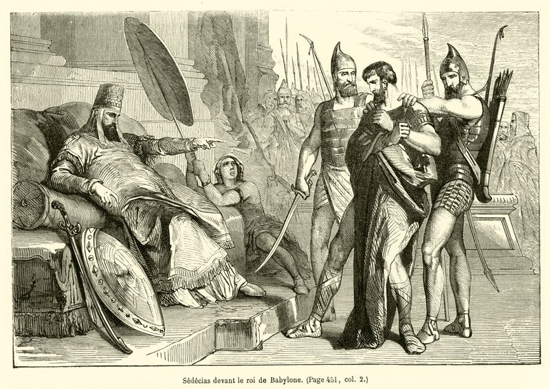 Zedekiah Before the King of Babylon by French School