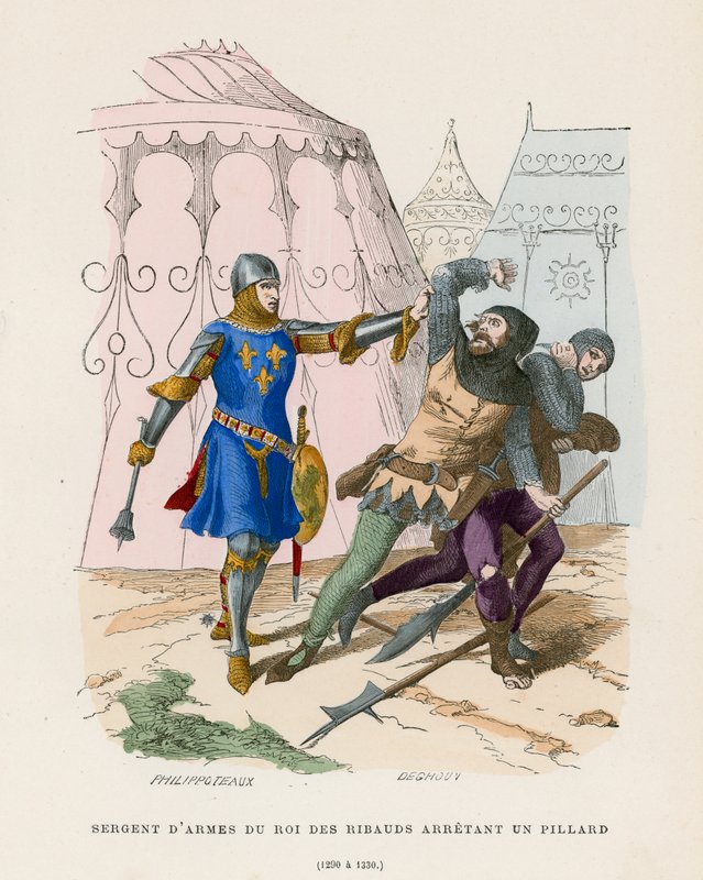 Sergeant of Arms Arresting a Looter, 1290-1330 by French School