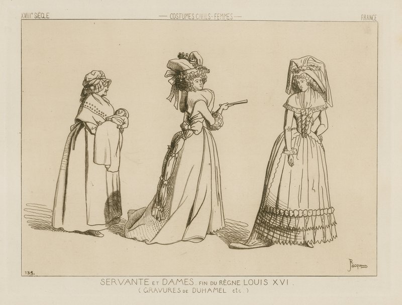 Servant and Ladies, End of the Reign of Louis XVI by French School