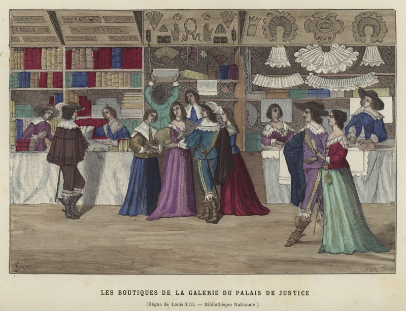 Shops in the Galerie du Palais de Justice, Paris, Reign of Louis XIII, 17th Century by French School