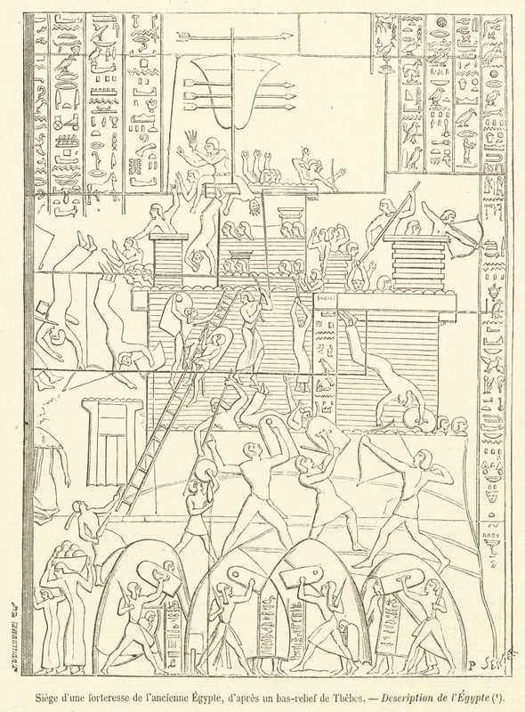 Siege of an Ancient Egyptian Fortress by French School