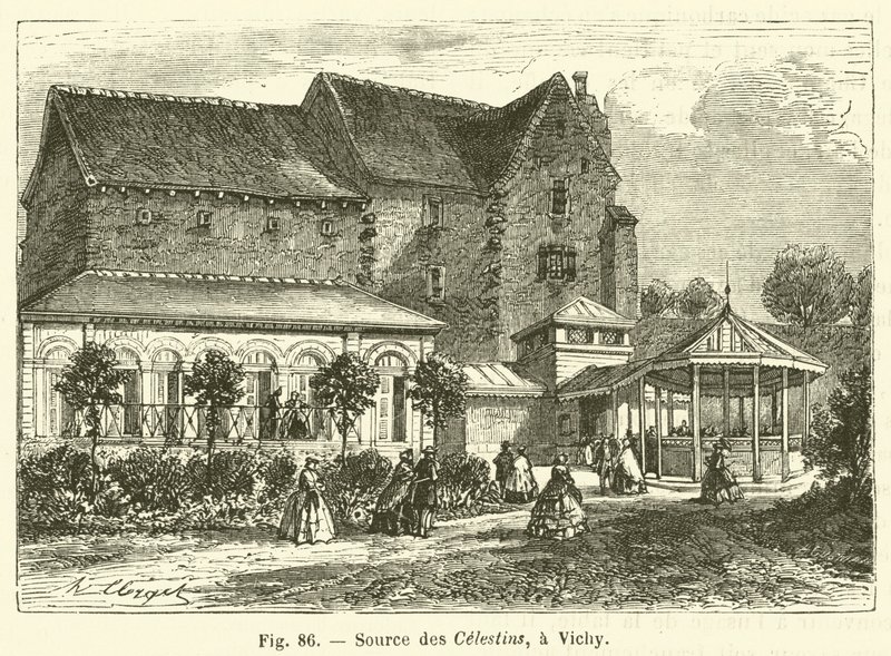 Celestins Spring in Vichy (engraving) by French School