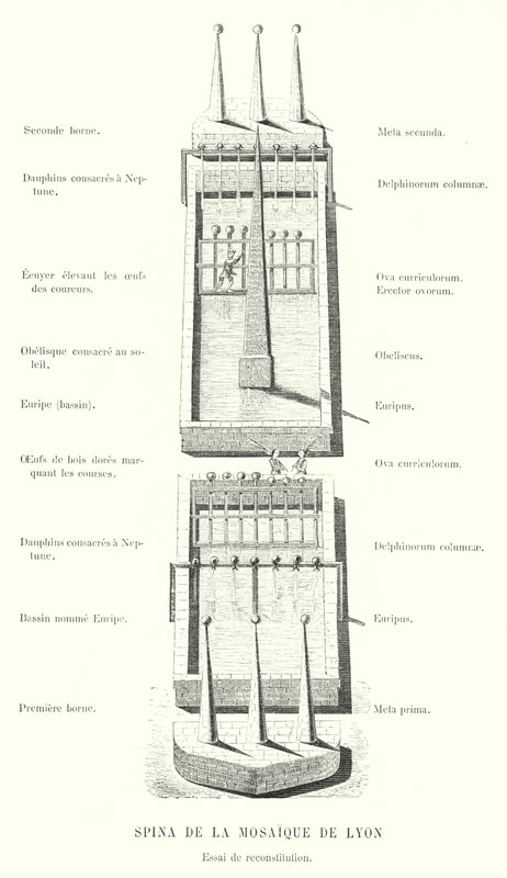 Spina of the Lyon Mosaic, Reconstruction Attempt by French School