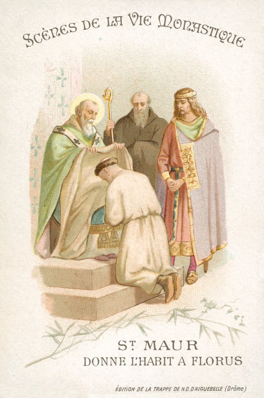 St Maurus gives Florus his habit by French School