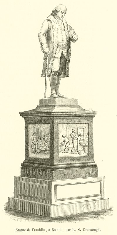 Statue of Franklin, in Boston by French School