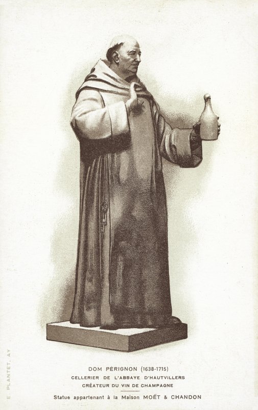 Statue of Dom Perignon by French School
