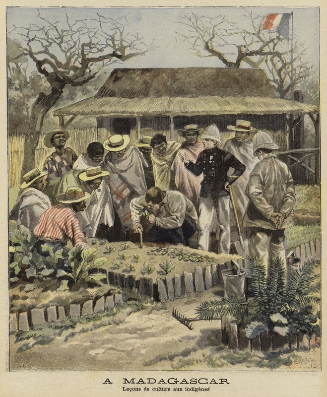 Teaching Natives Agricultural Techniques, Madagascar, 1897 by French School