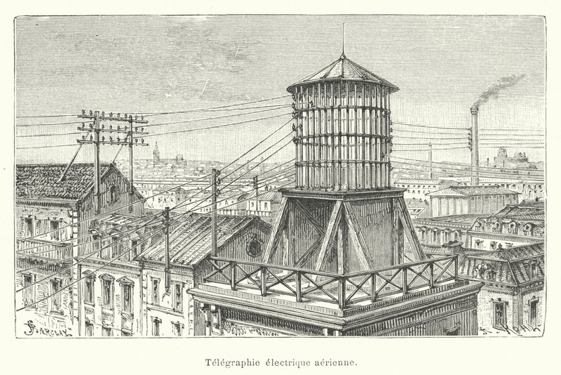 Aerial Electric Telegraphy by French School