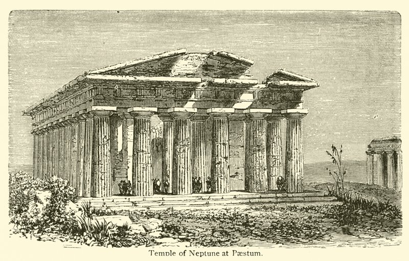 Temple of Neptune at Paestum by French School
